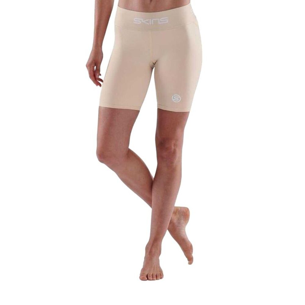 Skins Womens/Ladies Series-1 Skinny Athletic Compression Shorts / Beige